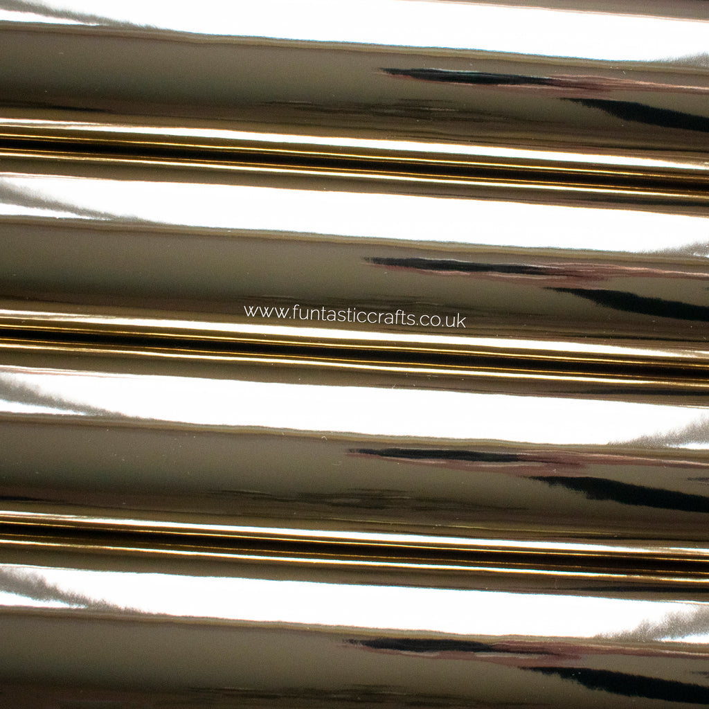 Gold Mirrored Leatherette Fabric