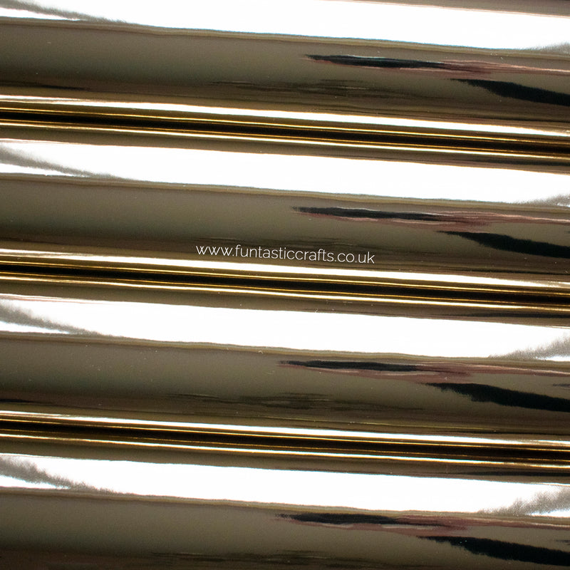 Gold Mirrored Leatherette Fabric