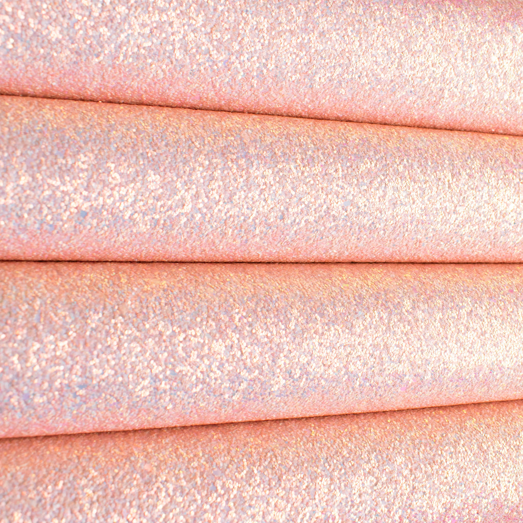 Peach Iridescent Pastel Chunky Glitter Fabric