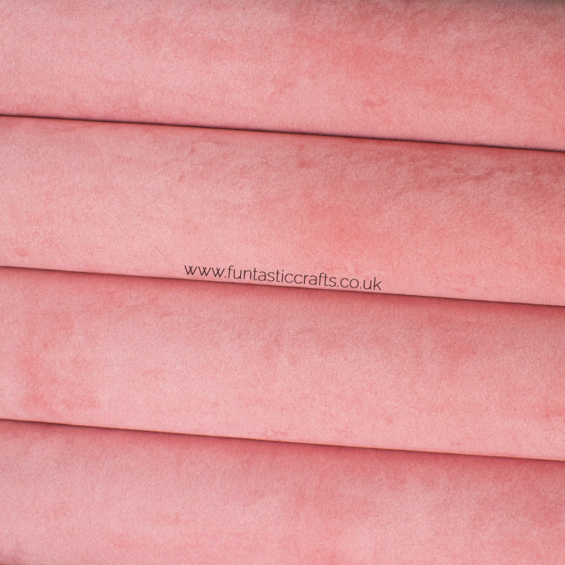 Pink Velvet Faux Leather Fabric