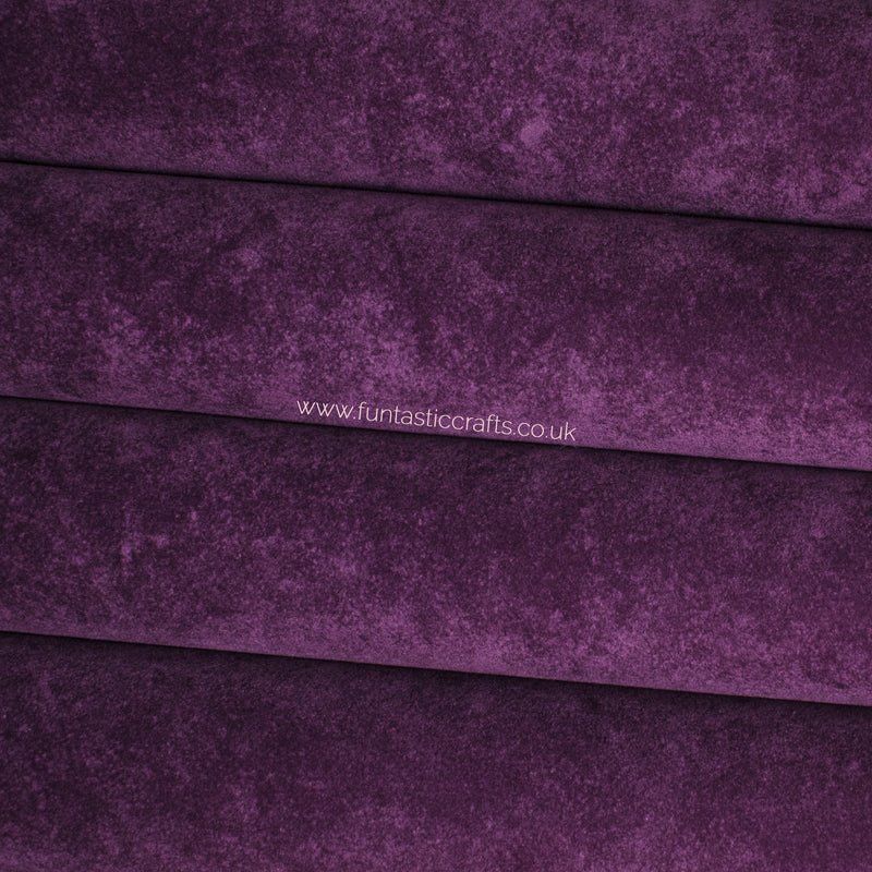 Plum Velvet Faux Leather Fabric