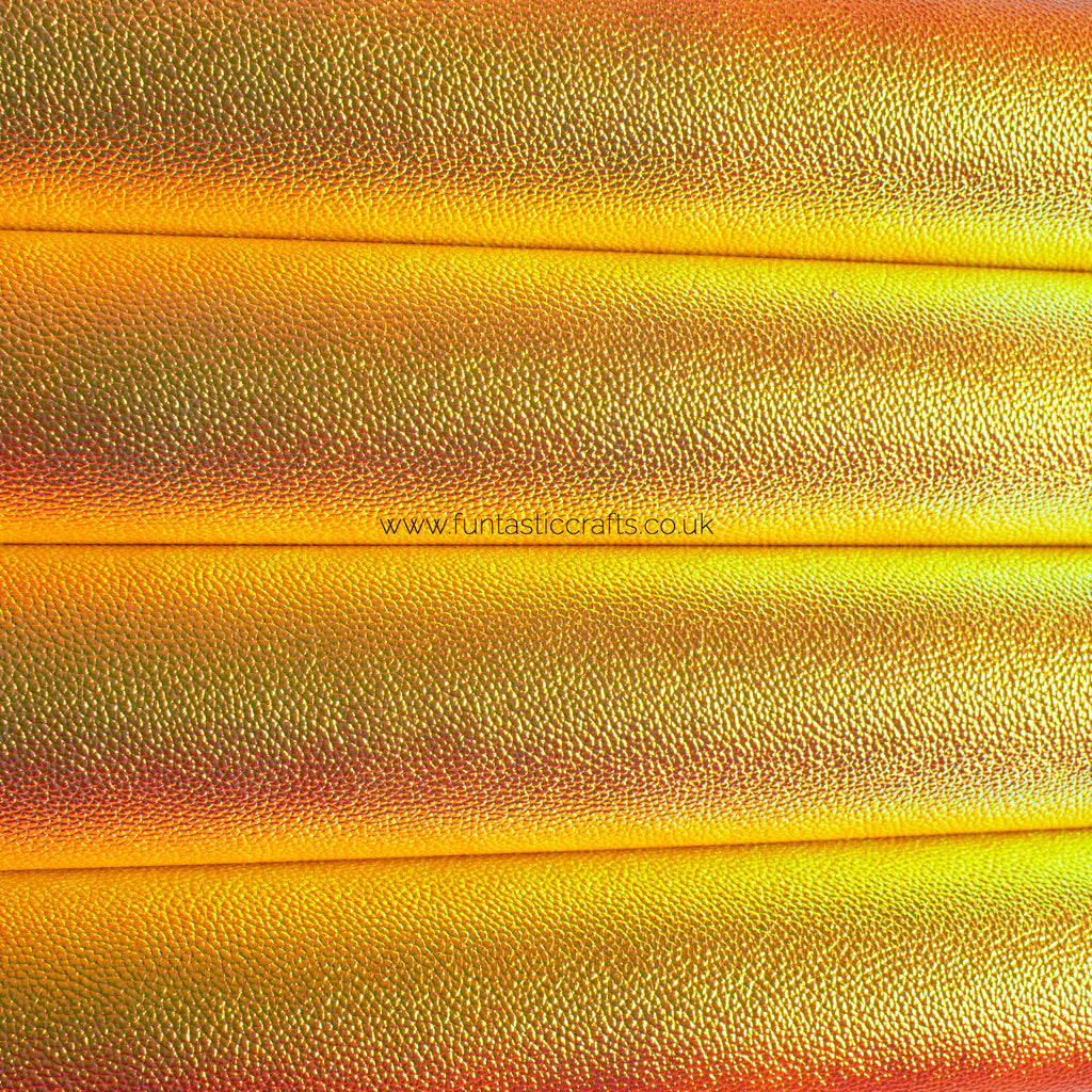 Pumpkin Spice Iridescent Textured Leatherette Fabric