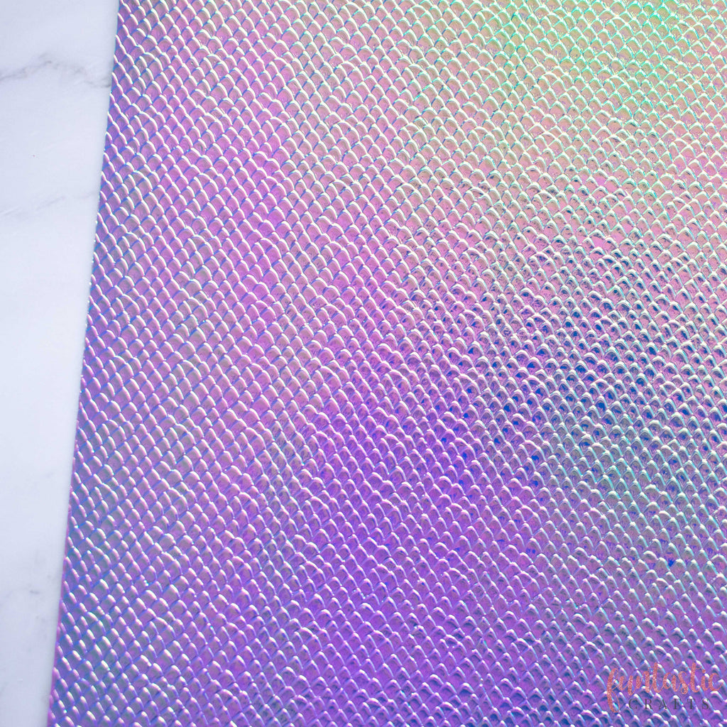 Iridescent Purple Dragon Skin Textured Leatherette Fabric