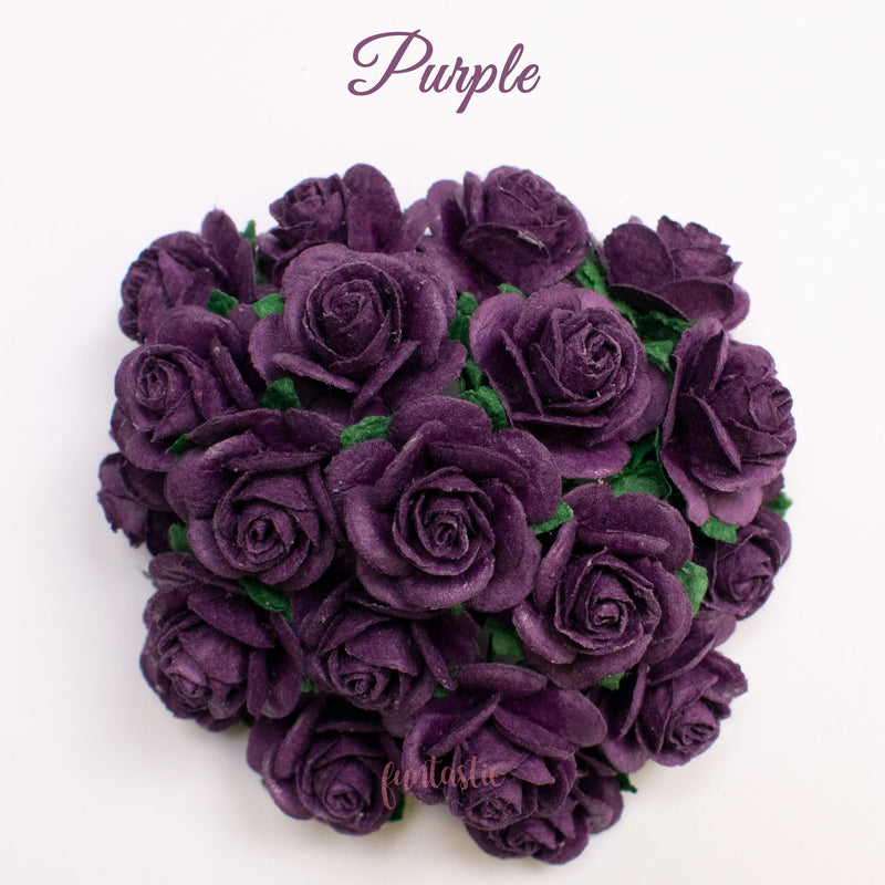 Purple Mulberry Paper Flowers Open Roses