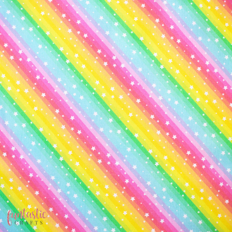 Rainbow Stars 100% Cotton Fabric