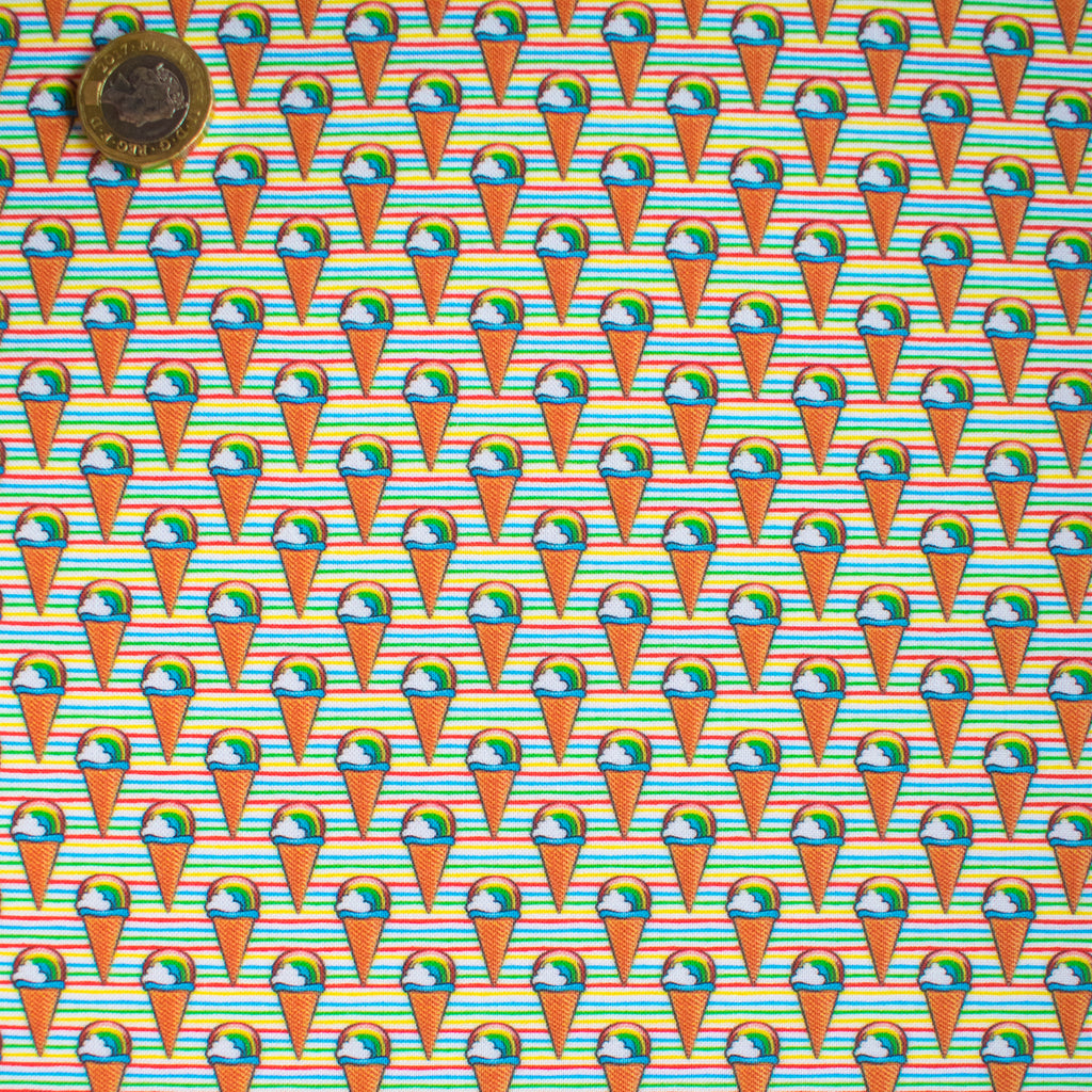 Rainbow Ice Cream Cones - Artisan Fabric Felt