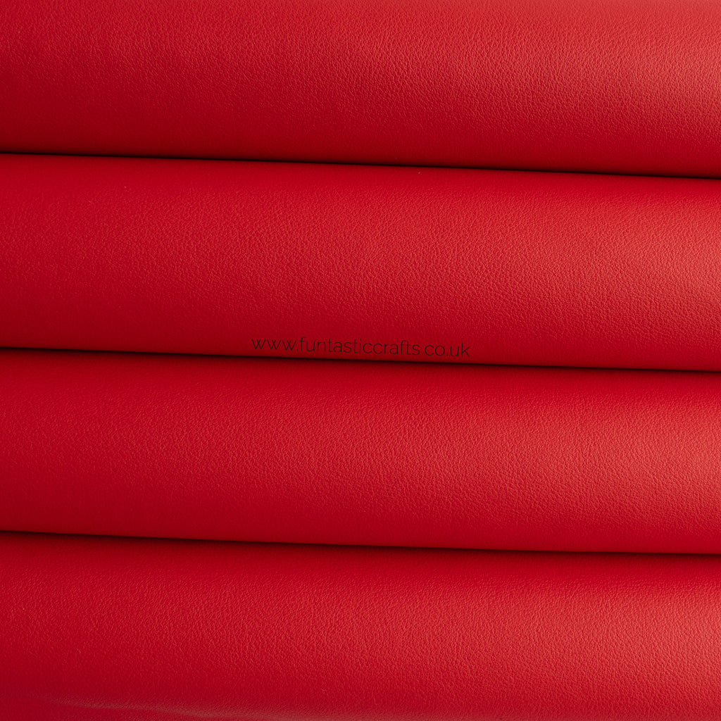 Red Smooth Matte Leatherette Fabric