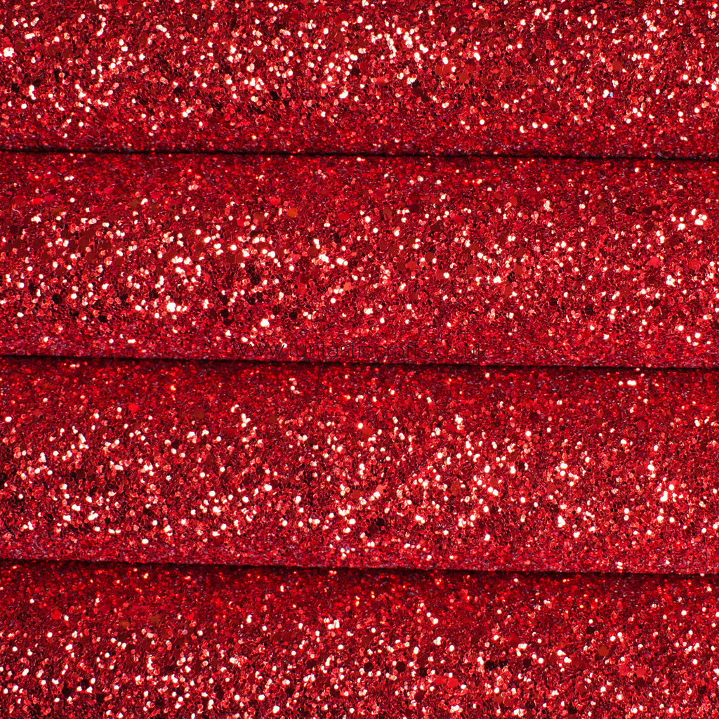 Red Chunky Glitter Fabric