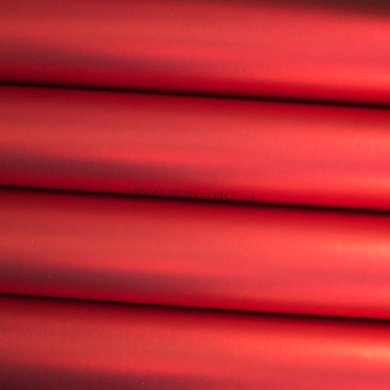 Smooth Metallic Leatherette Fabric - Red