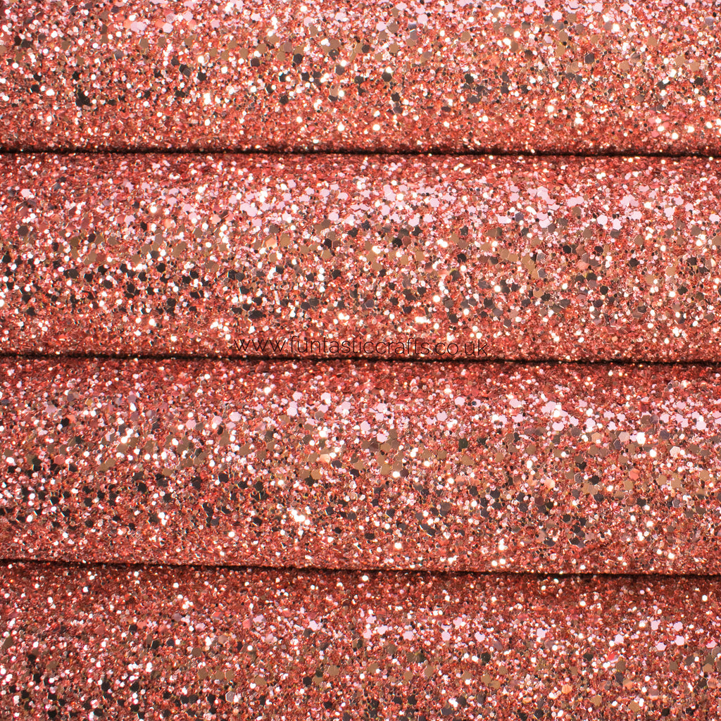 Rose Gold Chunky Glitter Fabric