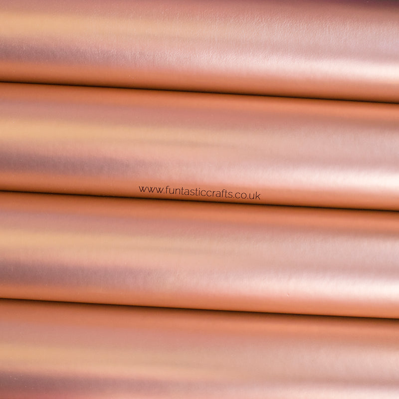 Smooth Metallic Leatherette Fabric - Rose Gold