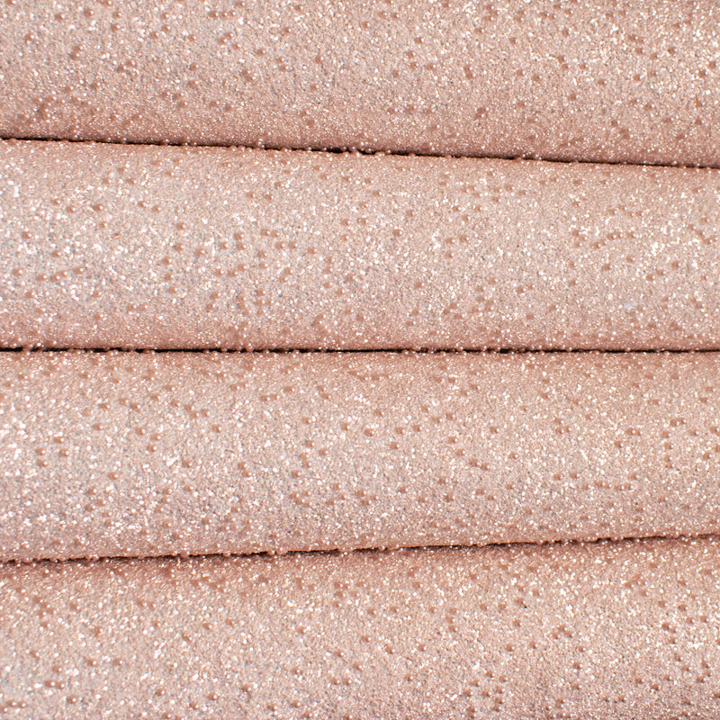 Rose Gold Pastel Pearls Chunky Glitter Fabric