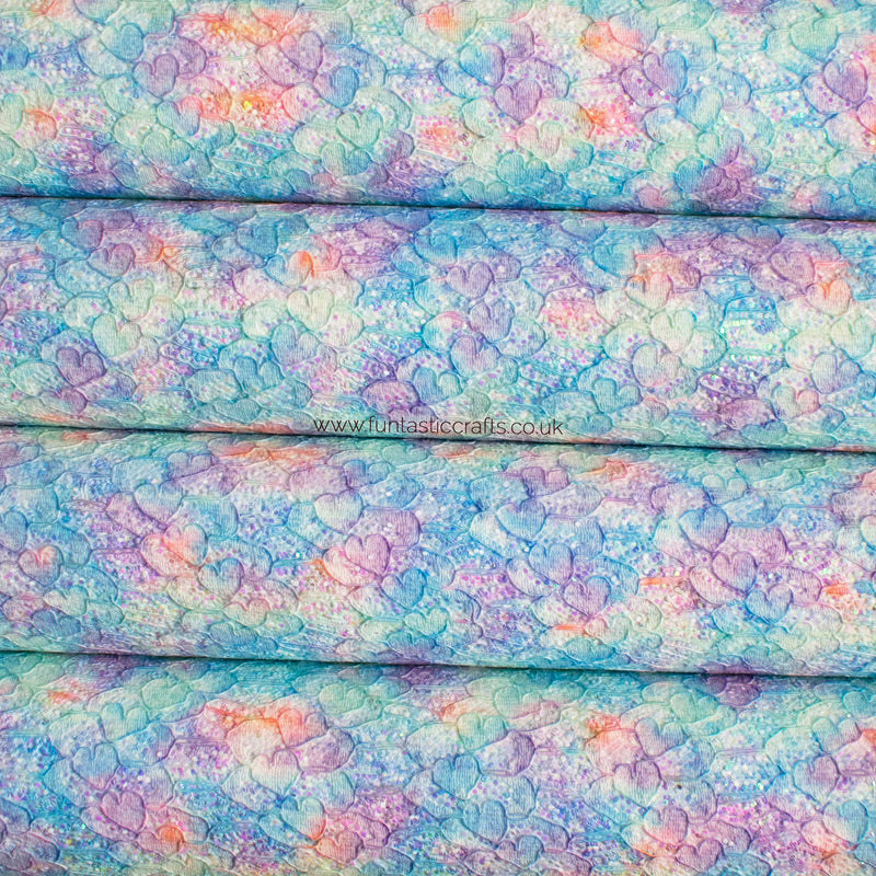 Iridescent Glitter Lace Fabric - Sea Breeze