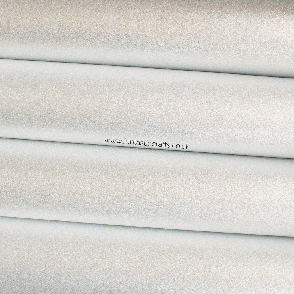 Smooth Frosted Shimmer Leatherette - Silver Shimmer
