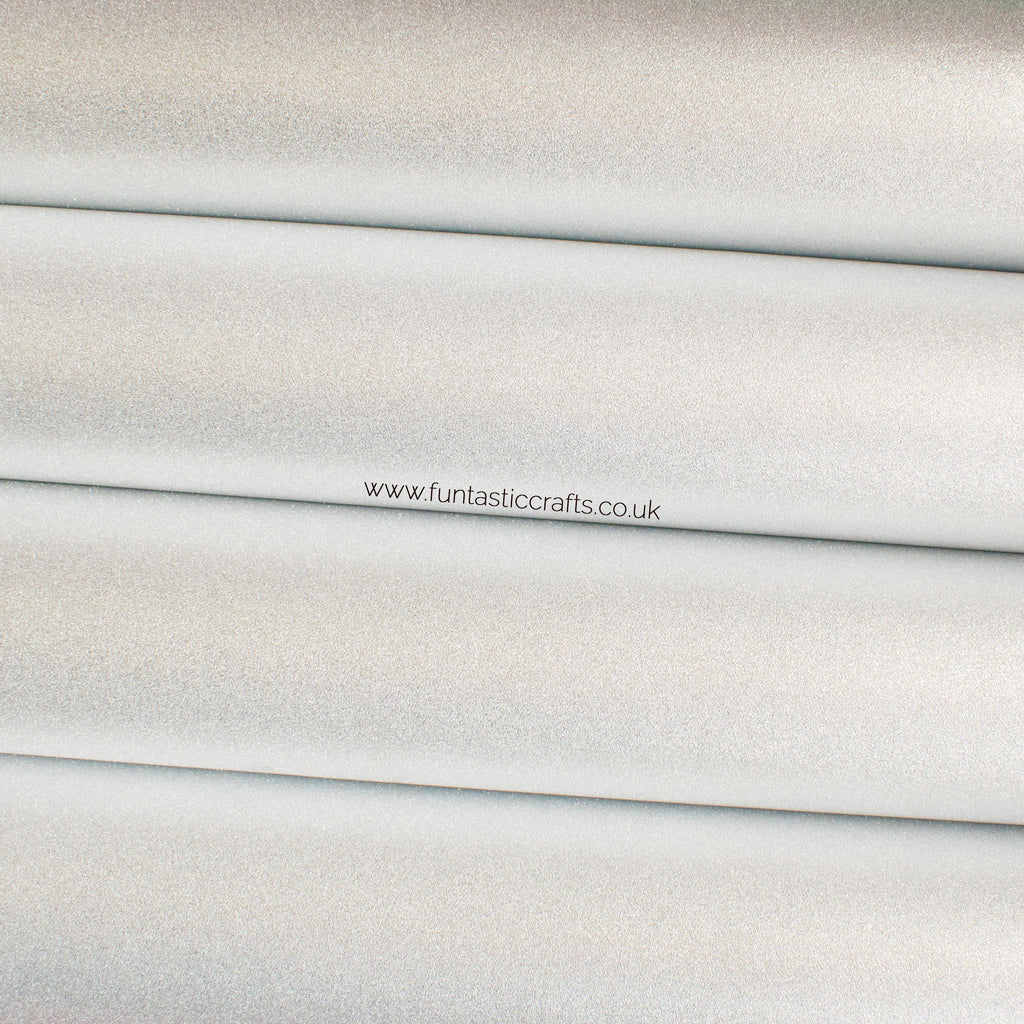 *FLAWED* Smooth Frosted Shimmer Leatherette - Silver Shimmer