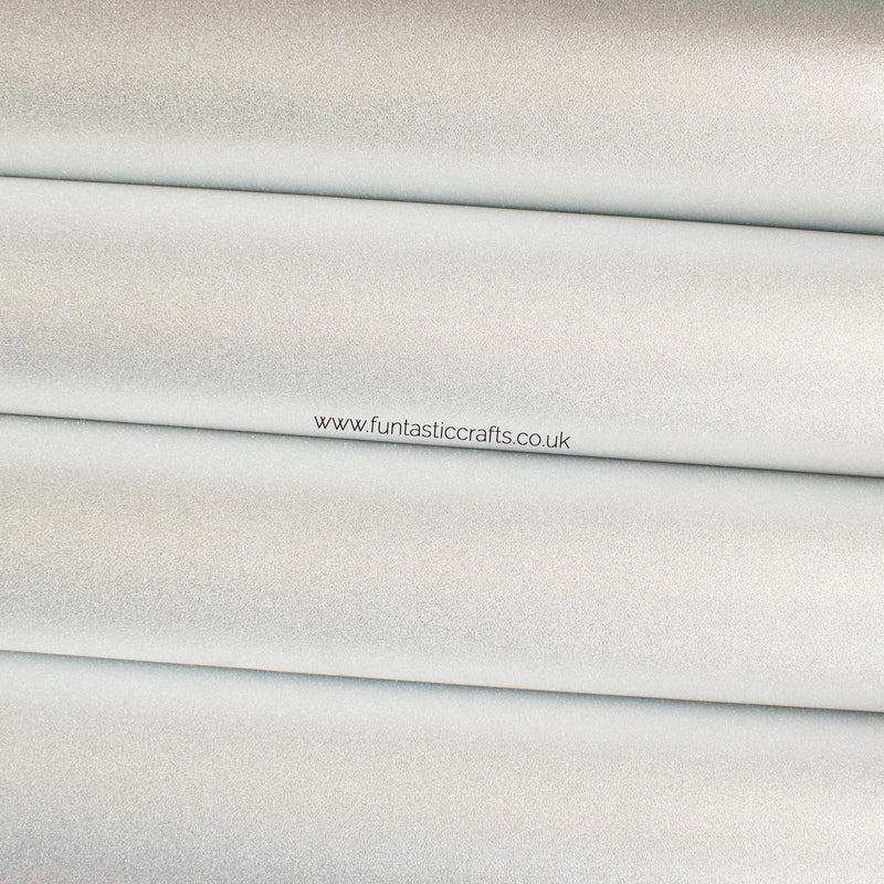 *FLAWED* Smooth Frosted Shimmer Leatherette - Silver Shimmer