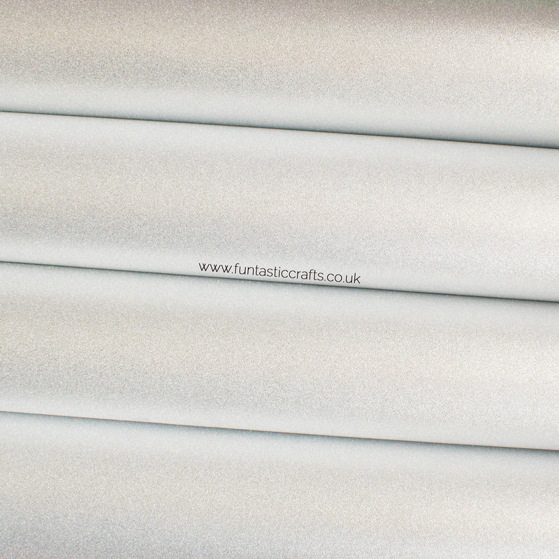 Smooth Frosted Shimmer Leatherette - Silver Shimmer
