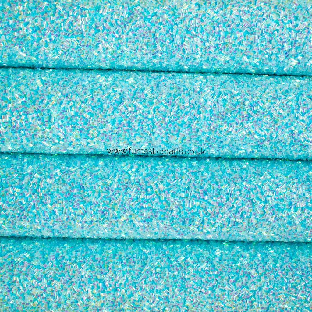 Sky Blue Candy Sprinkles - Beaded Chunky Glitter Fabric