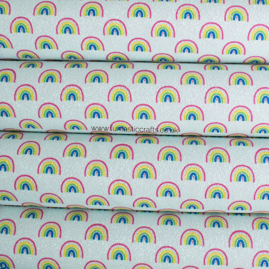 Blue Rainbow Dreams Iridescent Fine Glitter Fabric