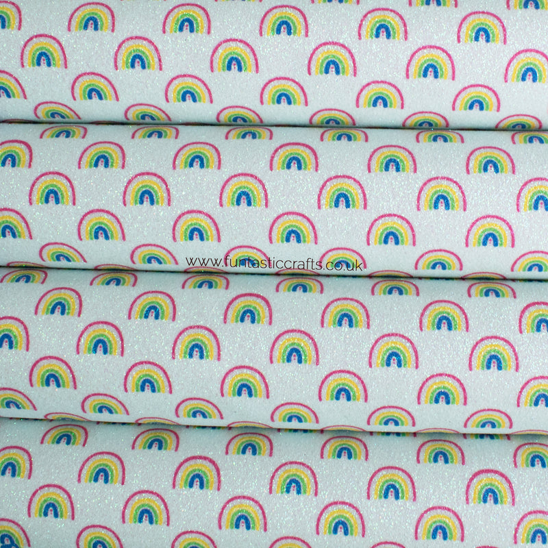 Blue Rainbow Dreams Iridescent Fine Glitter Fabric