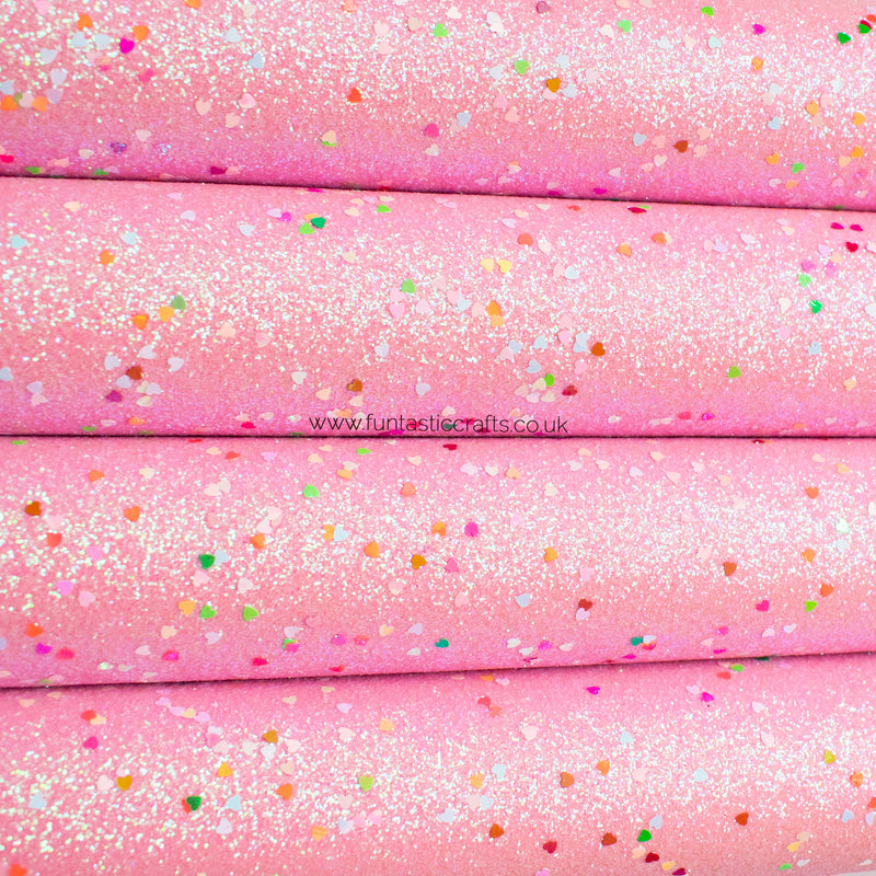 XOXO Valentines Fine Glitter Fabric