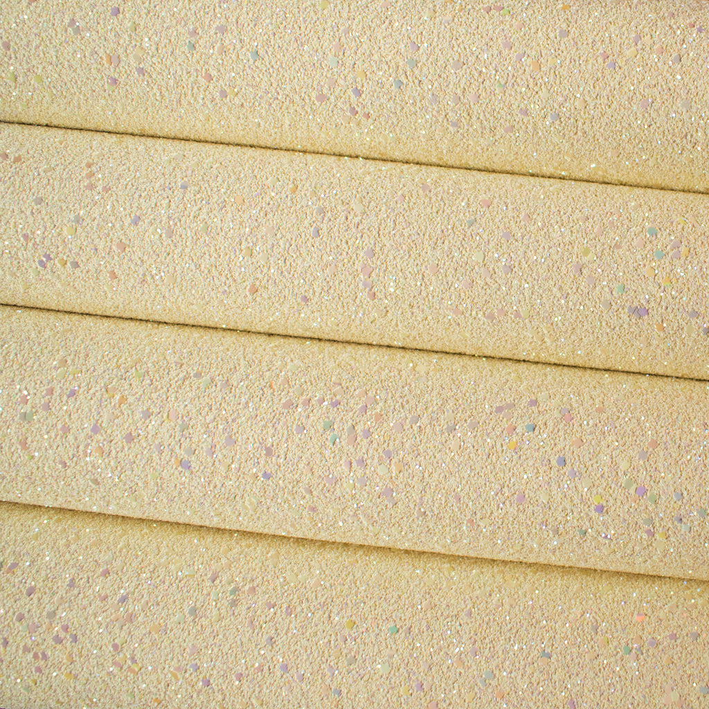 Vanilla Chunky Glitter Fabric