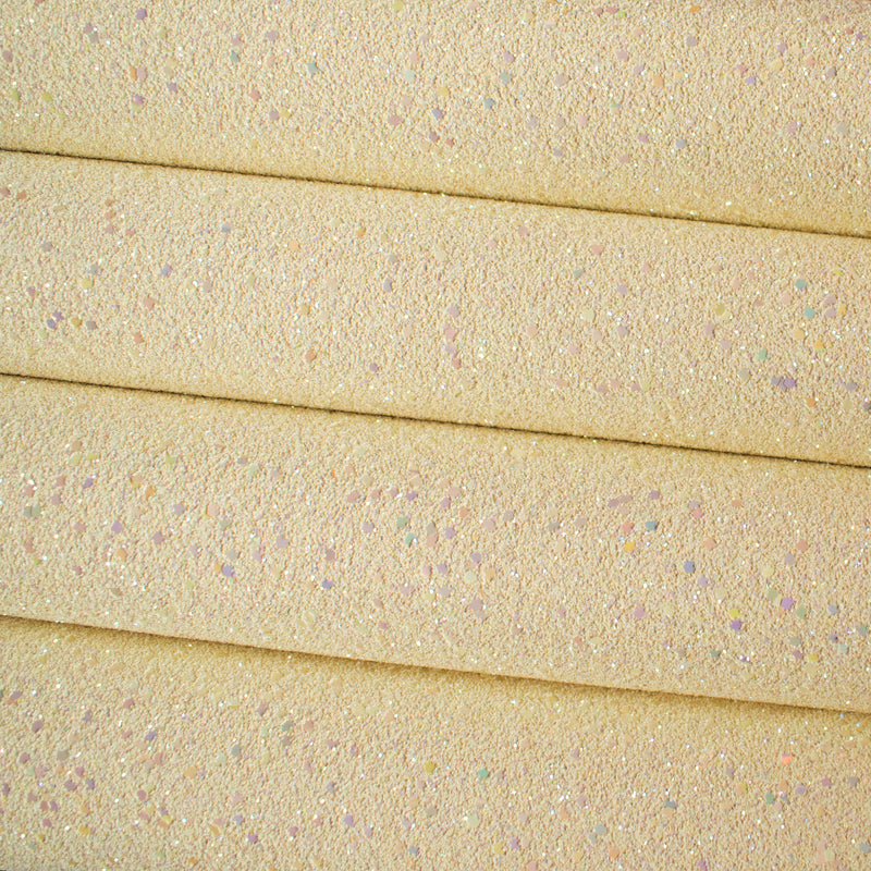 Vanilla Chunky Glitter Fabric