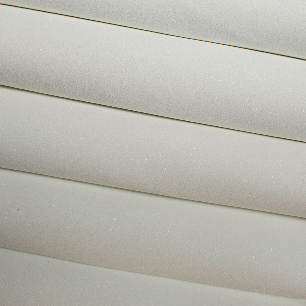 Glitter Faux Suede Fabric - White