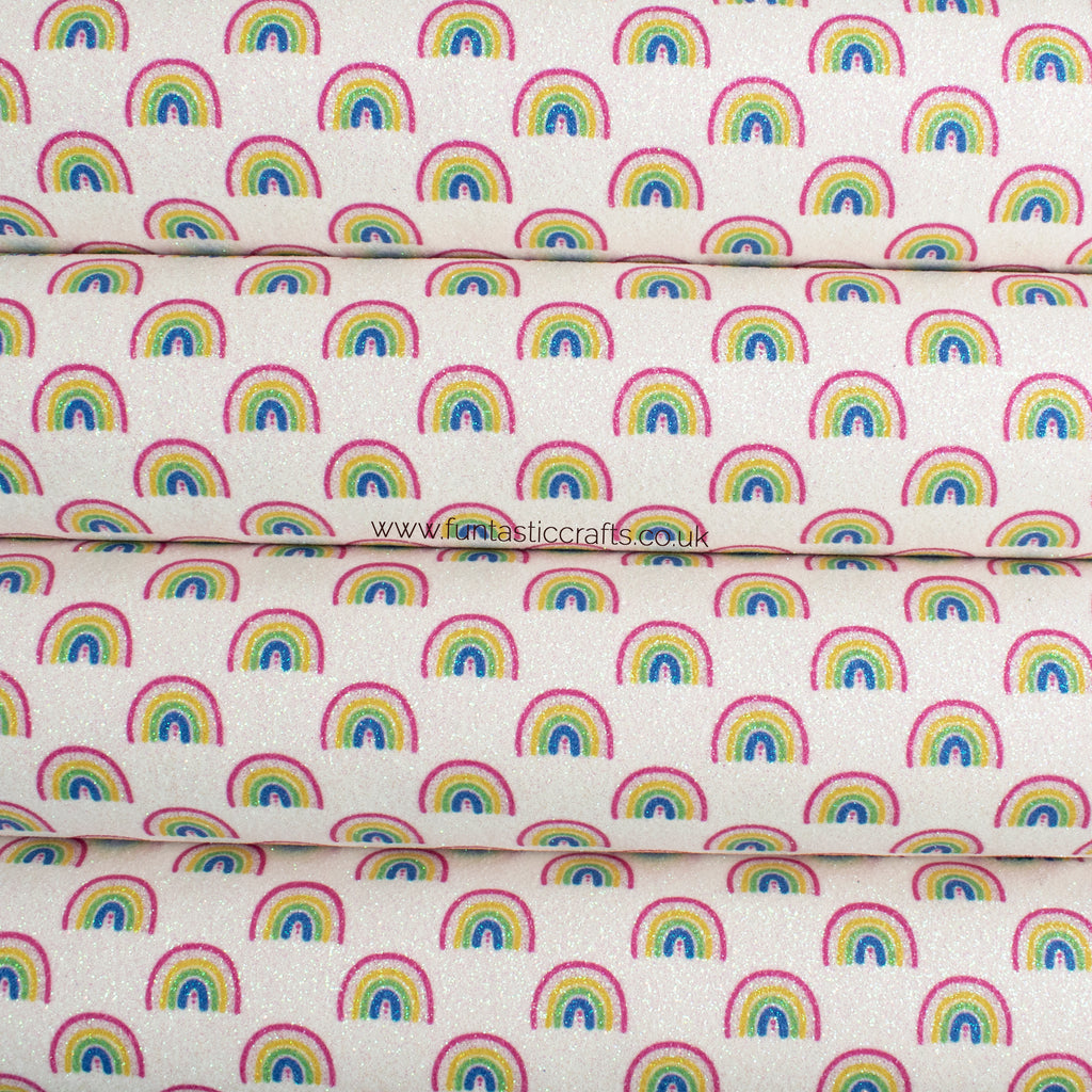 White Rainbow Dreams Iridescent Fine Glitter Fabric