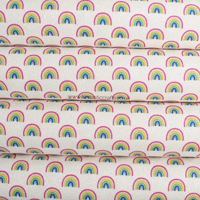 White Rainbow Dreams Iridescent Fine Glitter Fabric
