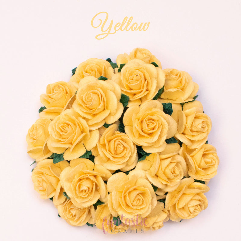 Yellow Mulberry Paper Flowers Open Roses