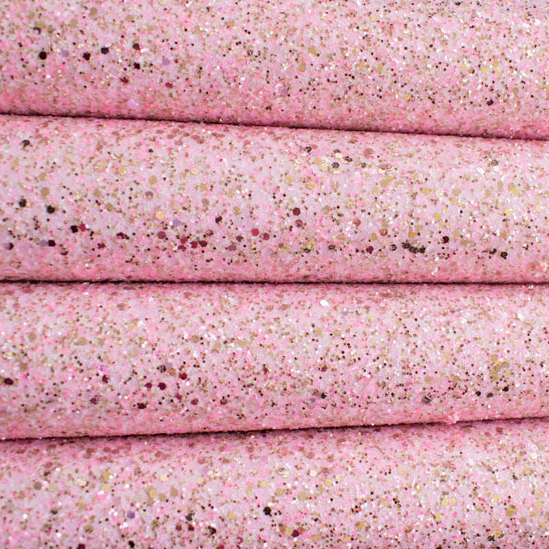 Baby Pink Pastel Dreams Chunky Glitter Fabric