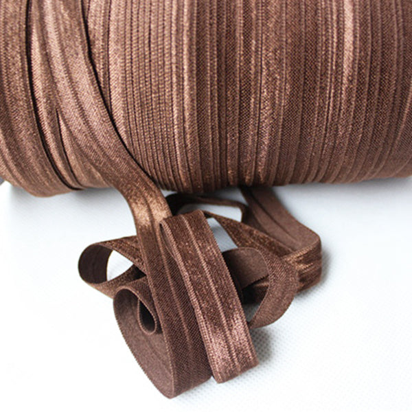 850 Chocolate Brown 15mm Fold Over Elastic