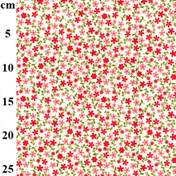 Red Amelia Floral - 100% Cotton Fabric by Rose and Hubble