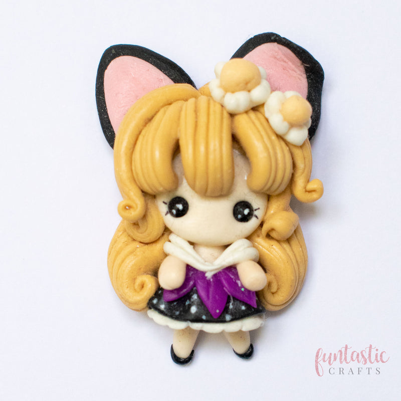 Handmade Flat Back Clay Embellishments - Bunny Babe