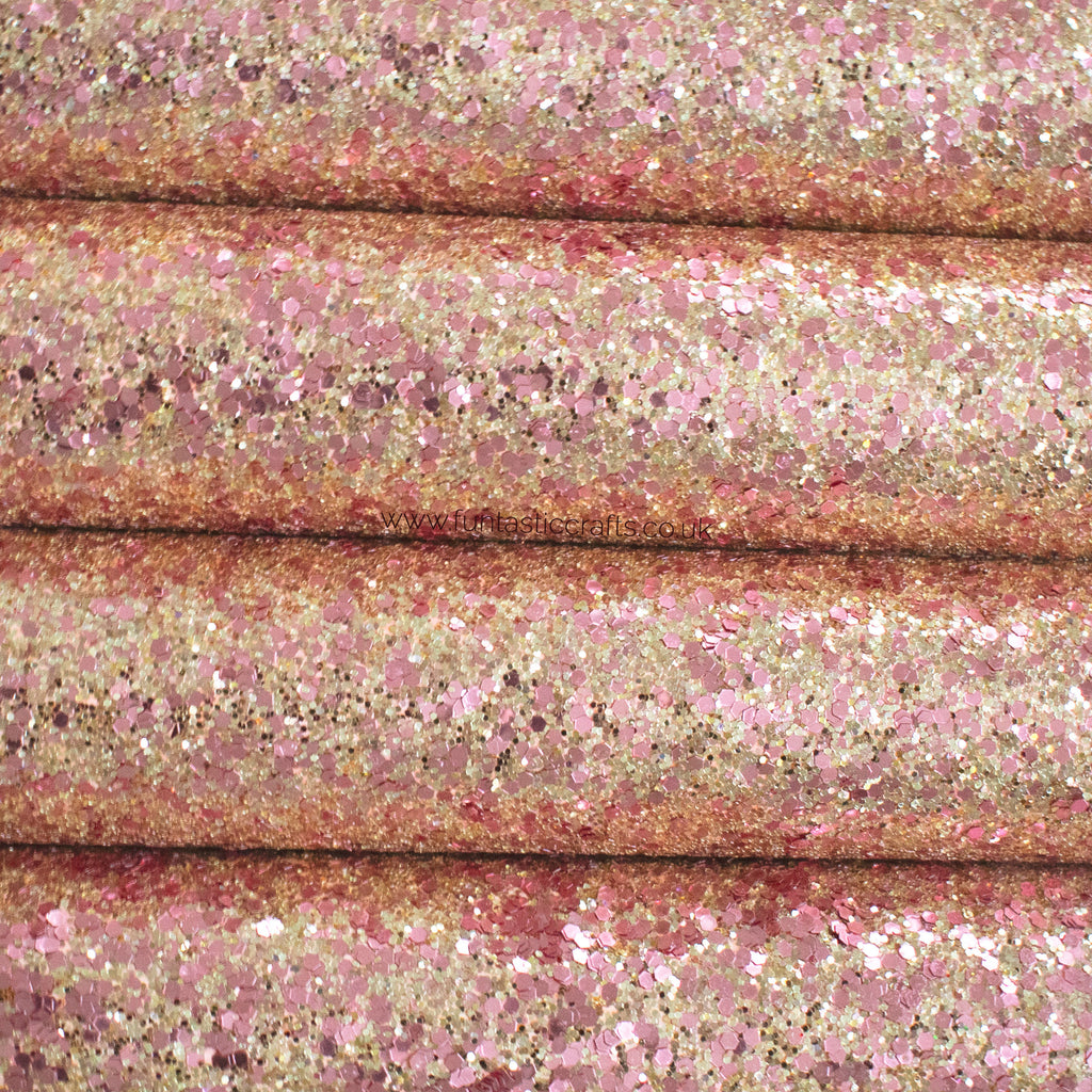 Rose Blush Chunky Glitter Fabric