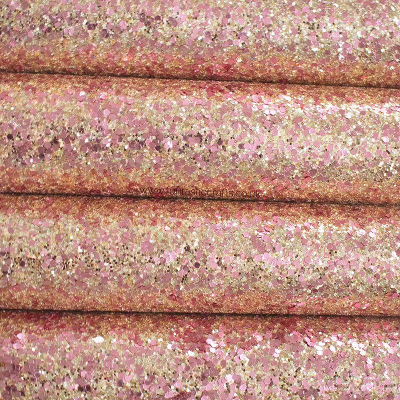 Rose Blush Chunky Glitter Fabric