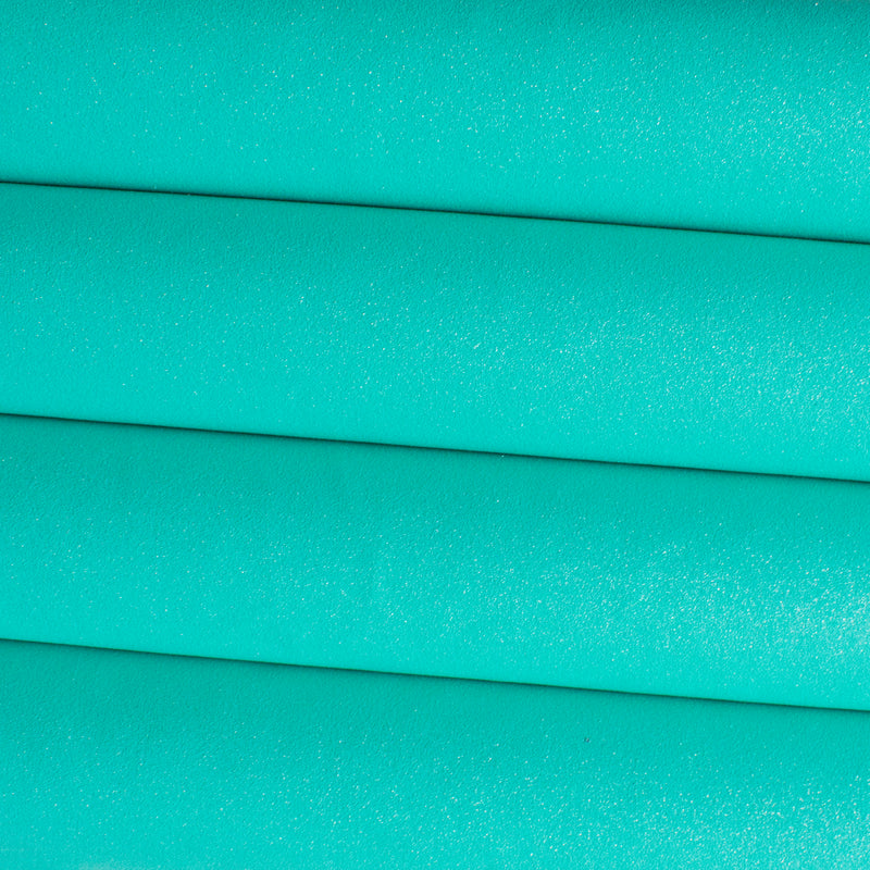 Glitter Faux Suede Fabric - Aqua