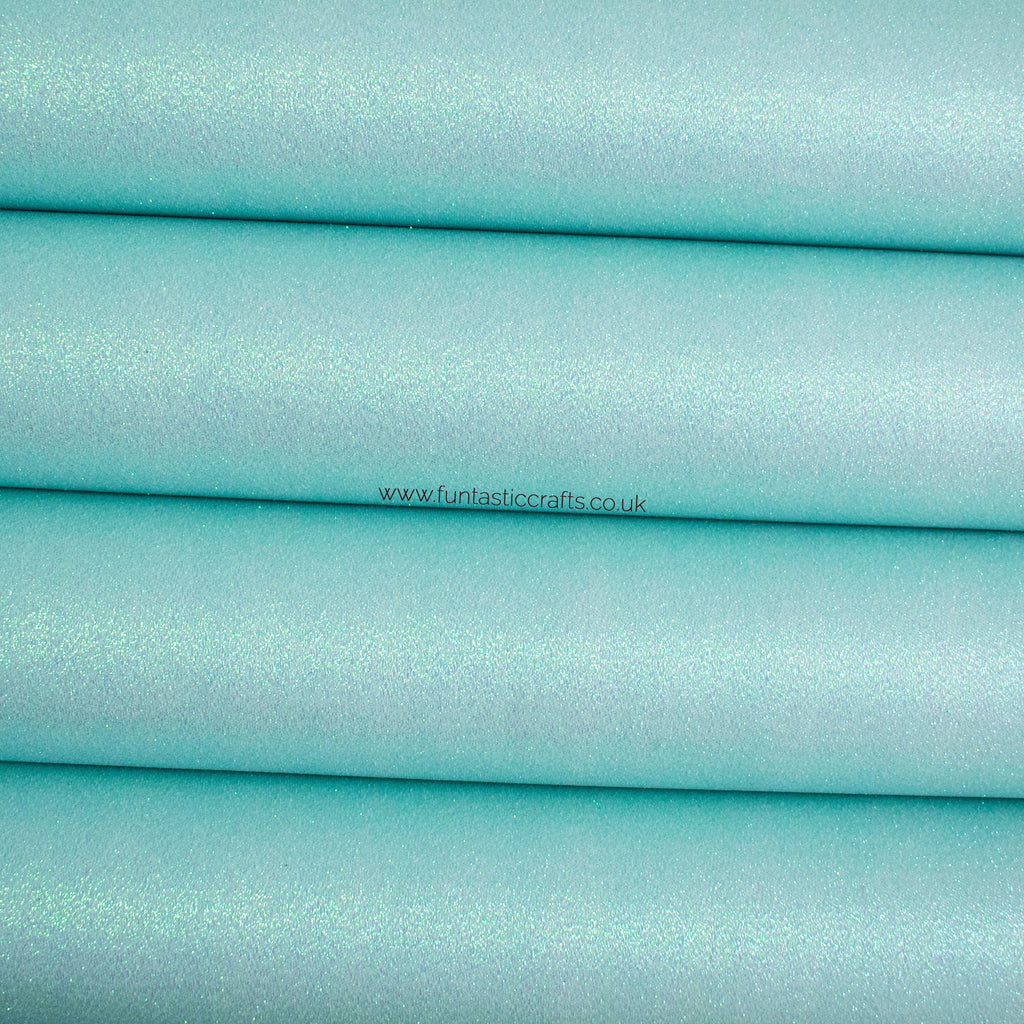 Aqua Fine Glitter Fabric