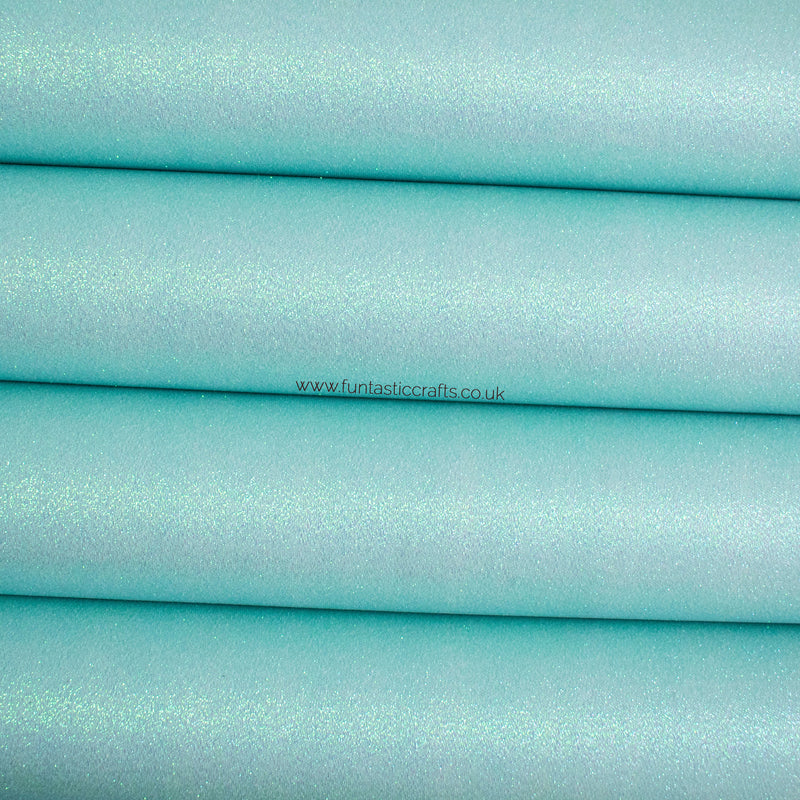 Aqua Fine Glitter Fabric