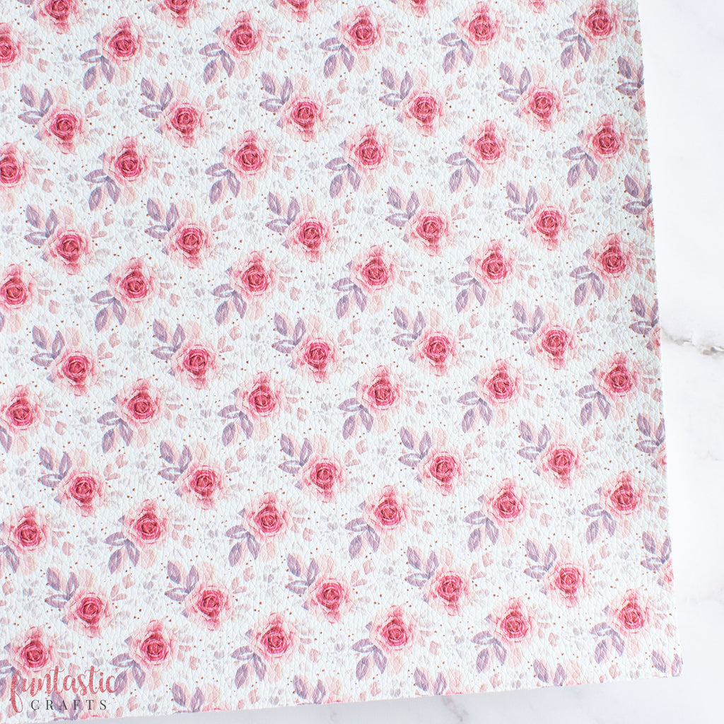 Autumn Rose Floral Printed Leatherette