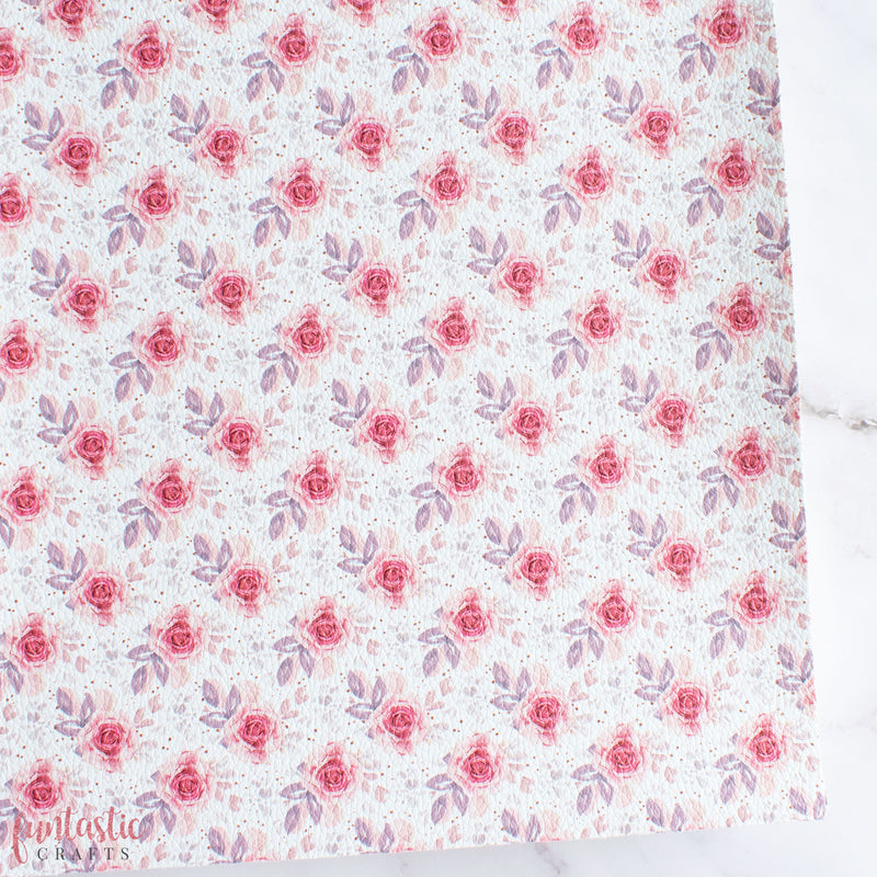 Autumn Rose Floral Printed Leatherette