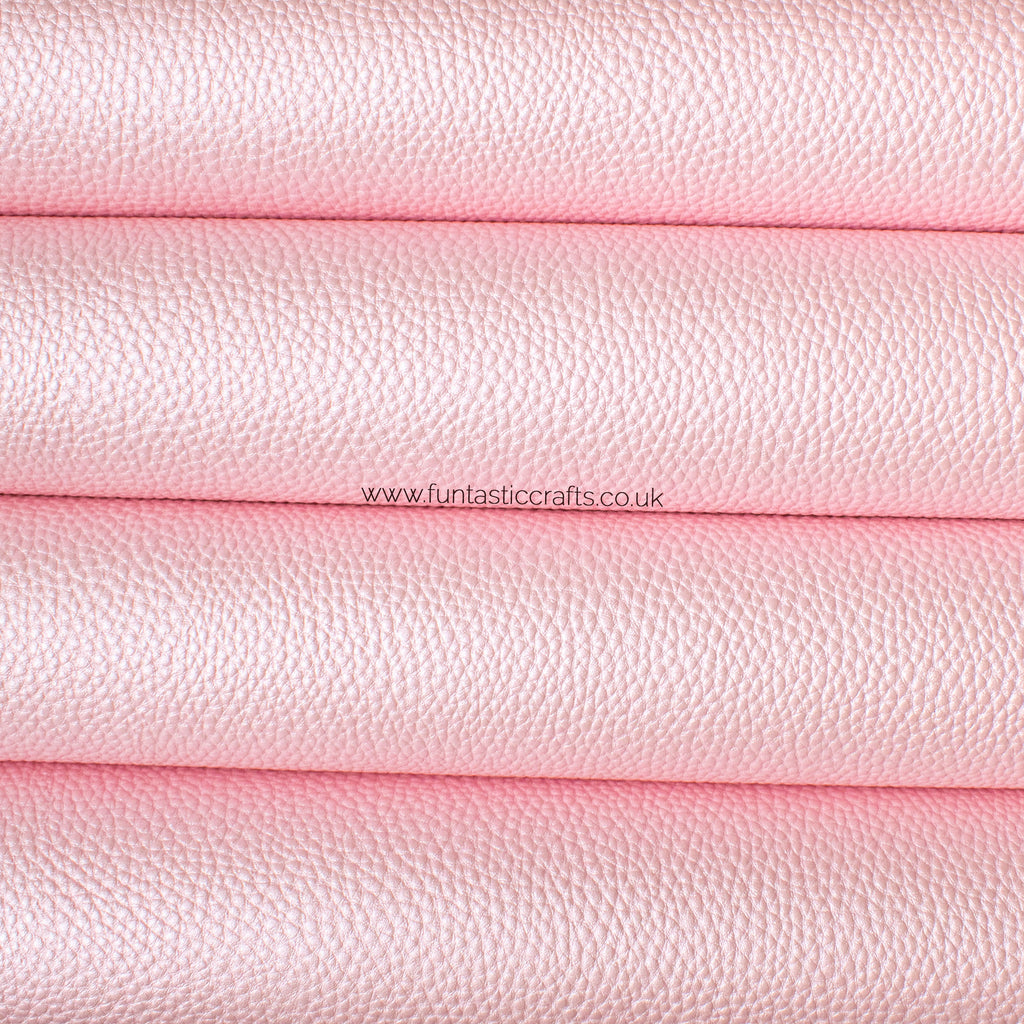 Pearl Baby Pink Metallic Textured Leatherette