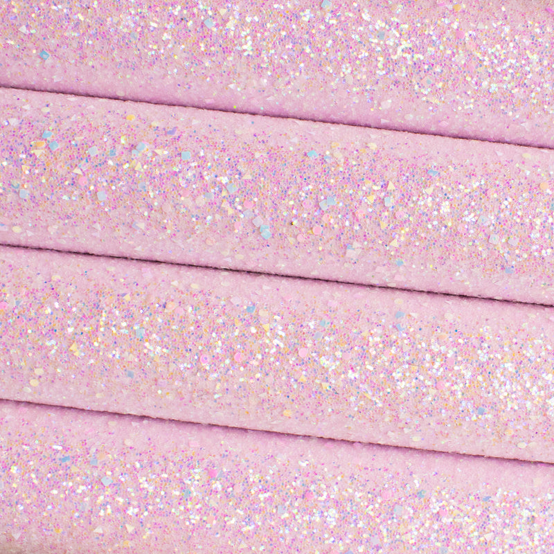 Baby Pink Dazzling Diamonds Iridescent Chunky Glitter Fabric