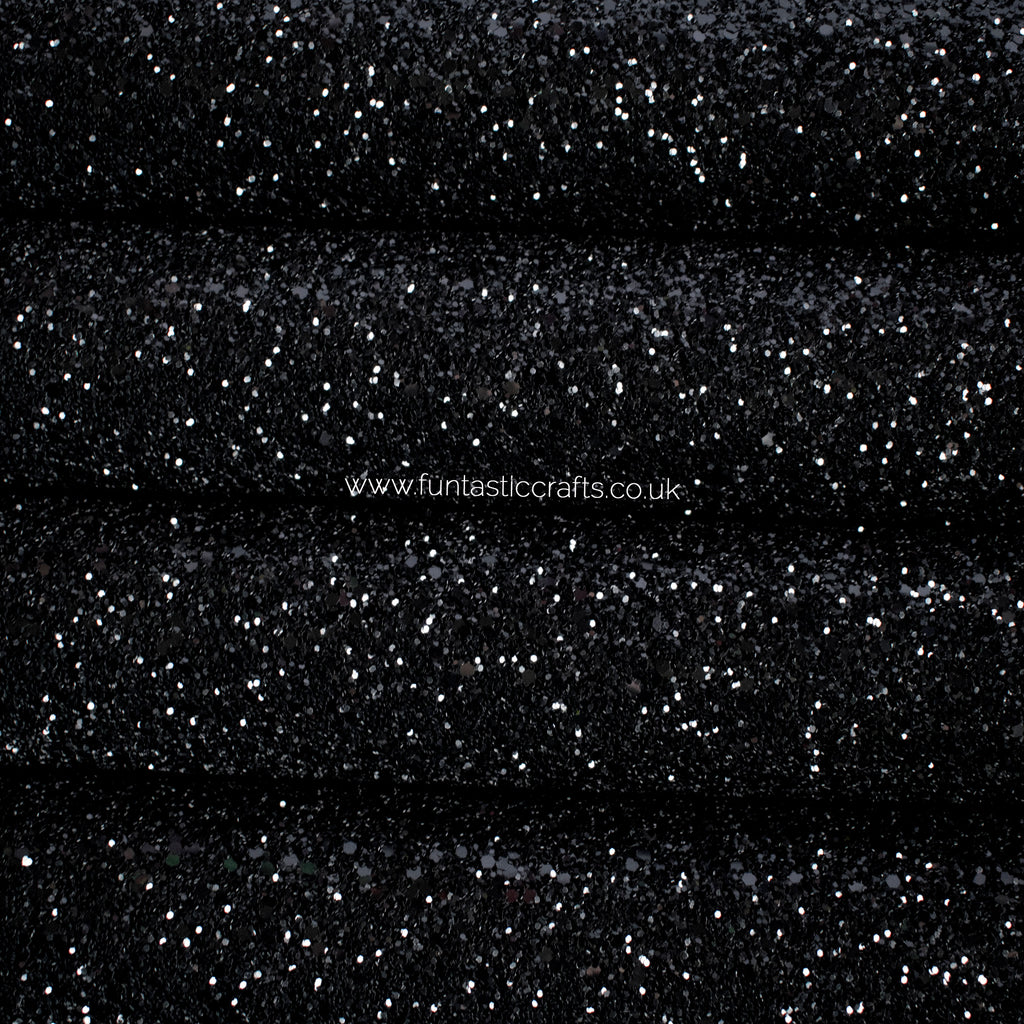 Black Chunky Glitter Fabric