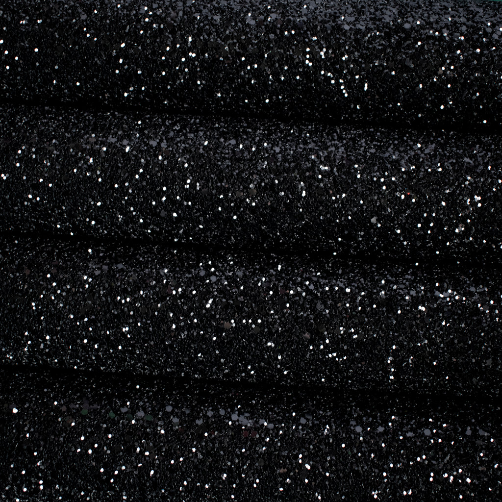 Black Chunky Glitter Fabric - *Spandex Backing*