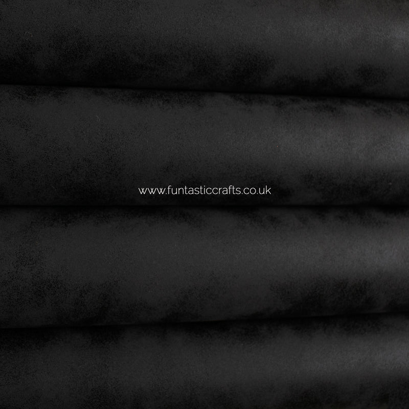 Black Distressed Metallic Smooth Leatherette