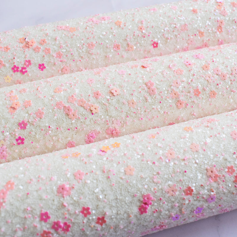 Blooming Pretty Chunky Glitter Fabric