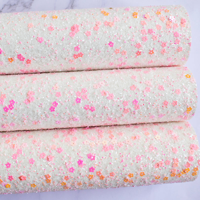 Blooming Pretty Chunky Glitter Fabric