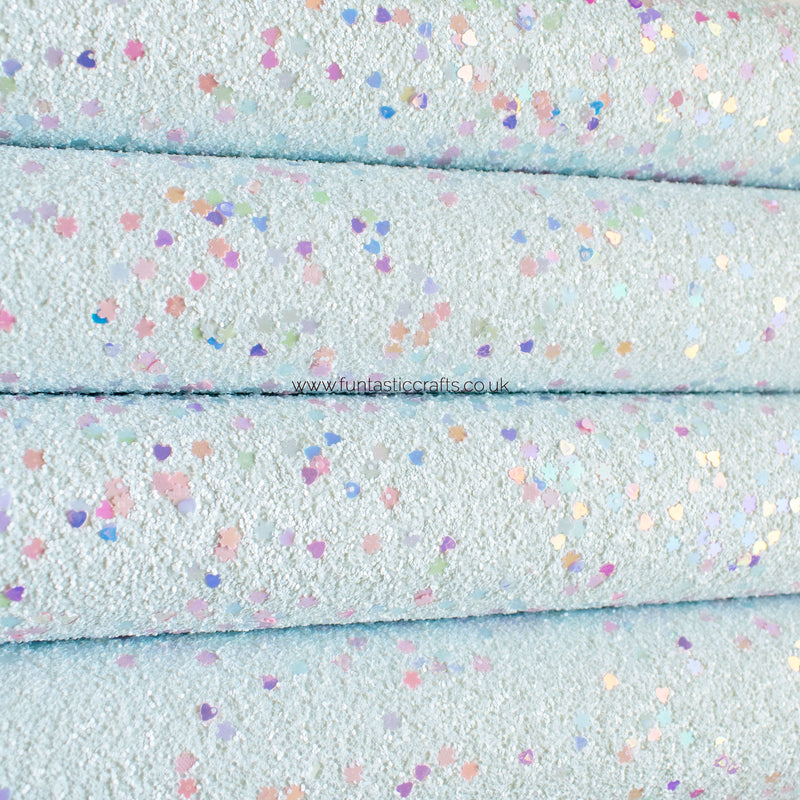 Pale Blue Spring Fling Chunky Glitter Fabric